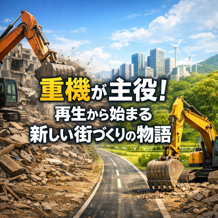 重機が主役！再生から始まる新しい街づくりの物語