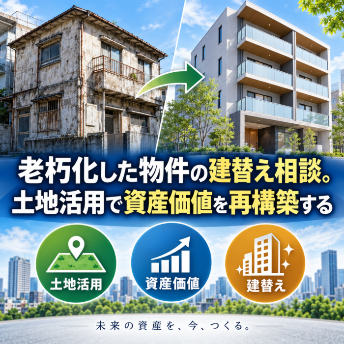 老朽化した物件の建替え相談。土地活用で資産価値を再構築する
